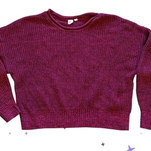 Gap Women's Burgundy Wine rolled crew neck Sweater Large